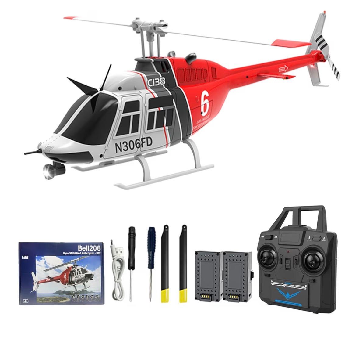 Helicóptero RC Bell206 Estabilizado por Giroscopio