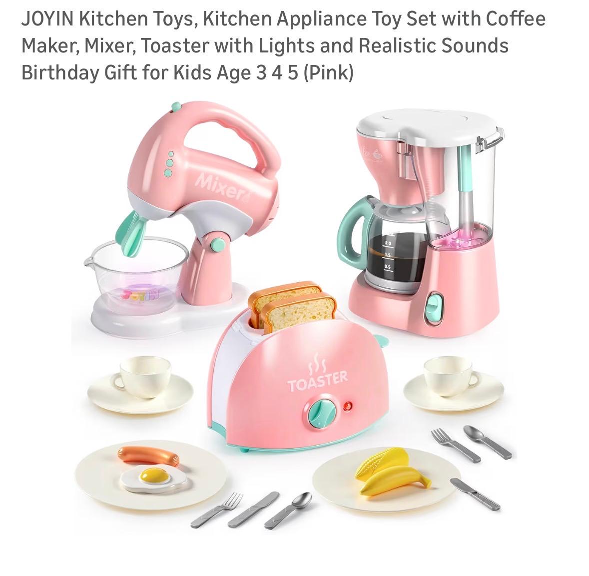Set Cocina de Juguete con Cafetera, Batidora y Tostadora — Luces y Sonidos