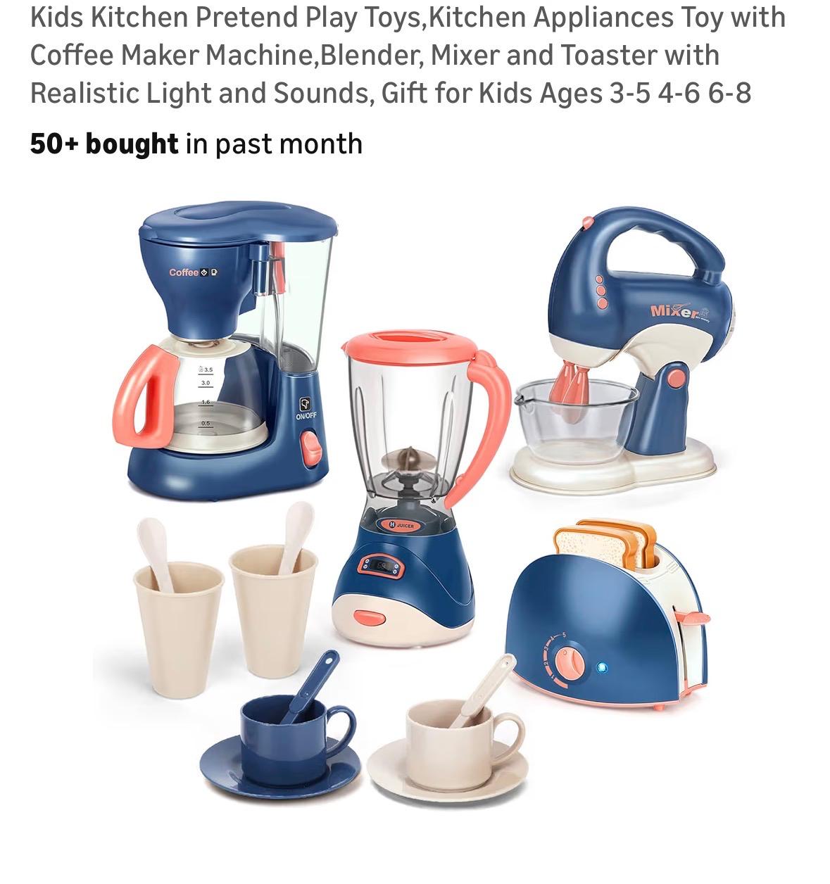 Set Cocina Azul 4 Electrodomésticos — Cafetera, Licuadora, Batidora, Tostadora