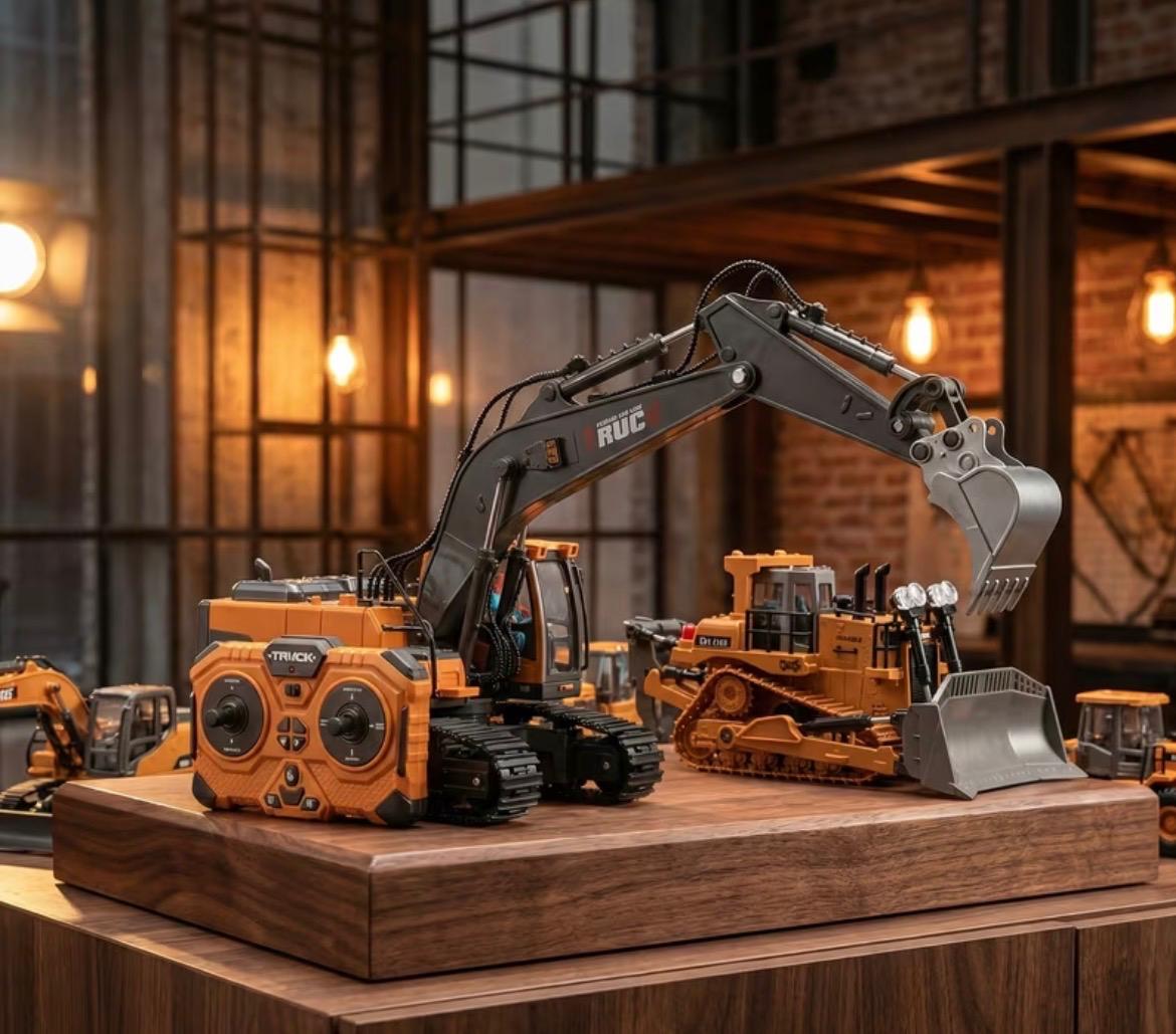 Set 2 Excavadoras Construcción RC — Excavadora + Bulldozer